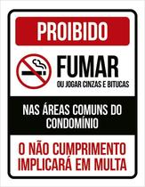 Placa Proibido Fumar Jogar Áreas Comuns Condomínio 27X35
