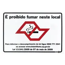 Placa Proibido Fumar Neste Local 30x20 Cm PS611SP Encartale Placa Proibido Fumar Neste Local 30x20 Cm PS611SP Encartale