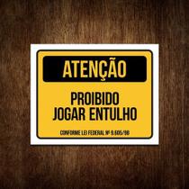 Placa Proibido Jogar Entulho Conforme Lei Federal Sinalizaçã