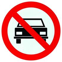 Placa Proibido Trânsito De Veículos Automotores R-10 Refletivo Prismático 50x50 - Afonso Sinalizações