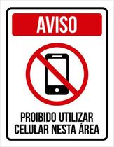 Placa Proibido Uso De Celular Nesta Área Condomínio 27X35