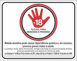 Placa Proibido Venda Bebidas Para Menores De 18 Anos 25x20 Placa Proibido Venda Bebidas Para Menores De 18 Anos 25x20