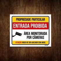 Placa Propriedade Particular Área Monitorada 18X23 - Sinalizo