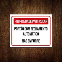 Placa Propriedade Particular Portão Fechamento 18x23cm 10un