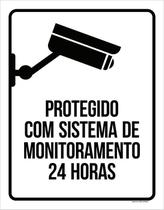 Placa Protegido Com Sistema De Monitoramento 24 Horas 36X46 Placa Protegido Com Sistema De Monitoramento 24 Horas 36X46