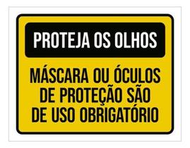 Placa Proteja Os Olhos Máscara Óculos Proteção 18X23