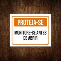 Placa Proteja-Se Monitore-Se Antes De Abrir 27X35