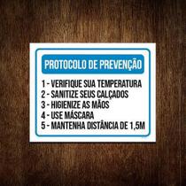 Placa Protoicolo De Prevenção Higiene 18X23