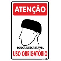 Placa PS-785 Atenção Uso Obrigatório de Touca 0,80mm 20x30