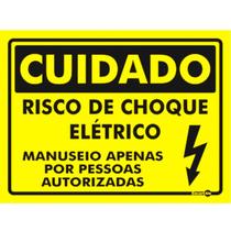 Placa PS-873 Cuidado Risco de Choque Elétrico 0,80mm 15x20 Placa PS-873 Cuidado Risco de Choque Elétrico 0,80mm 15x20