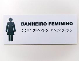 Placa PVC braile feminino medida 20x8