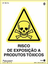 PLACA PVC FOTOLUMINESCENTE RISCO DE EXPOSIÇÃO A PRODUTOS TÓXICOS (Retangular)