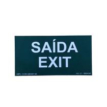 Placa PVC Fotoluminescente Saída Exit Emergência
