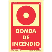 Placa PVC Rígido 1,00mm 10x15cm Bomba de Incêndio PAF-694