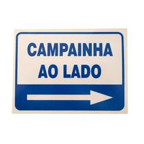 Placa PVC Sinalização Aviso Campainha Ao Lado Auto Adesiva - Jaime