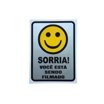 Placa Pvc Sinalização Sorria Você Está Sendo Filmado Placa Pvc Sinalização Sorria Você Está Sendo Filmado