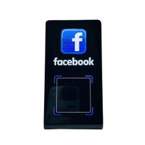 Placa QR Code Facebook Acrílico Display de Balcão Comércio