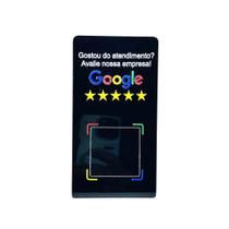 Placa QR Code Google Avaliação Acrílico Display de Balcão