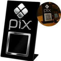 Placa Qr Code Pix Pagamento Balcão Display Plaquinha Mesa Bar Quiosque Mercado Mercearia