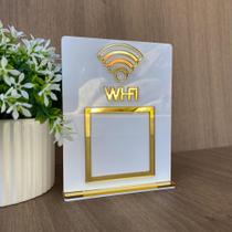 Placa Qr Code Wifi personalizada Suporte de Mesa display Elegante em Acrílico