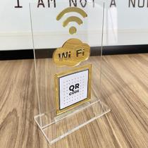 Placa QrCode de WiFi De Mesa ou Balcão com base de Acrílico