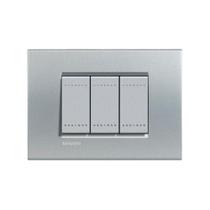 Placa Quadrada Living Light 4X2 3 Postos Tech - Bticino Placa Quadrada Living Light 4X2 3 Postos Tech - Bticino
