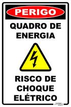 Placa Quadro De Energia Risco De Choque Elétrico 20x30 - Afonso Sinalizações