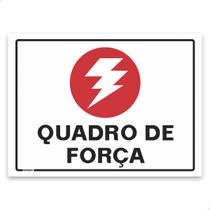 Placa Quadro De Força Sinalização Energia 20x15cm Branco