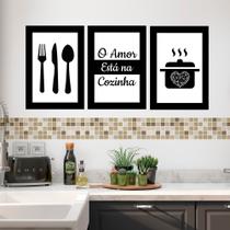 ! Placa quadro decorativa/Kit com 3 peças!! o amor esta na cozinha decoração de casa cozinha - decor home