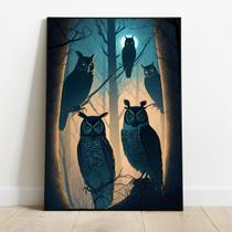 Placa/Quadro Decorativo Corujas 40X60Cm Ps 2Mm