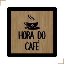 Placa Quadro Decorativo Hora do Café Em MDF 20x20cm