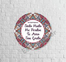 Placa Quadro Mandala MDF Ho'oponopono Gratidão 20cm - Decoração Placa Quadro Mandala MDF Ho'oponopono Gratidão 20cm - Decoração