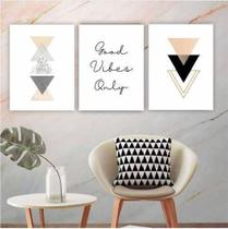 Placa Quadro Mdf 20X30 Geométrico Triângulo Good Vibes Only