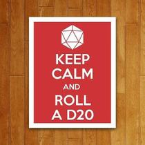Placa Quadro Nerd Geek - Rpg Keep Calm (27X35)