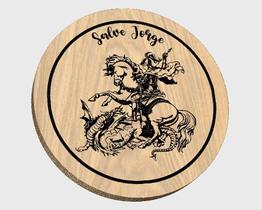 Placa Quadro Redondo Medalhao Mandala Ogum Tauari 23cm