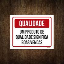Placa Qualidade Produto Significa Boas Vendas 18X23