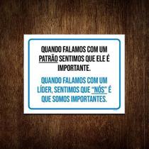 Placa Quando Falamos Com Um Patrão E Líder 36x46 1un Placa Quando Falamos Com Um Patrão E Líder 36x46 1un