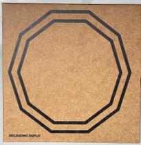 Placa Radiônica Decágono Duplo 17X17 em MDF 19X19 CM e 3mm expessura