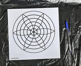 Placa Radiônica Harmonia em PVC 24x24 cm - Harmonização e Equilíbrio