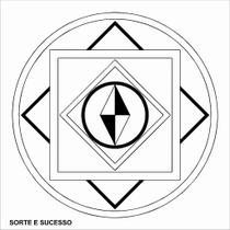 Placa Radiônica Sorte e Sucesso 17x17 em PVC 19x19 cm