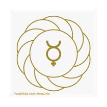 Placa Radiônica Turbilhão com Mercúrio - Auxilia na autoconfiança, comunicação, intelecto, mente racional e irracional.