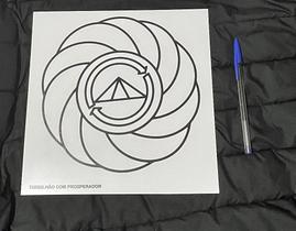 Placa Radiônica Turbilhão Prosperador em PVC 24x24 cm Placa Radiônica Turbilhão Prosperador em PVC 24x24 cm