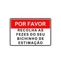 Placa Recolha As Fezes Do Seu Bichinho De Estimação 17X25Cm