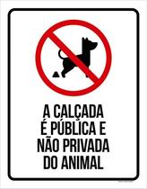 Placa Recolha Coco Cachorro Sinalização Calçada (36X46)
