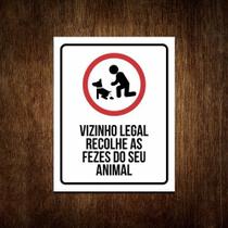 Placa Recolha Coco Fezes Cachorro Sinalização Vizinho Legal