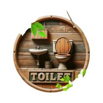 Placa Redonda De Madeira De 8 Polegadas Com Design De Grão De Madeira Para Banheiro, Restaurante,