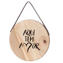 Placa Redonda Retangular Madeira Pinus Frase Decoração