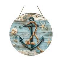 Placa Redonda Rústica De Alumínio BEACHNOSTALGIA Para Decoração De Porta De Jardim Em Casa Inspirada