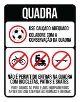 Placa Regras Normas Uso Quadra 36X46 Placa Regras Normas Uso Quadra 36X46