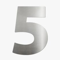 Placa Residencial Casa Apartamento Aço Inox Número 5 - Biovis